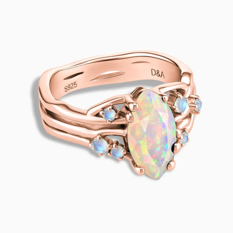 Marquise Opal Moonstone Branch-Like Ring - Regal Gleam