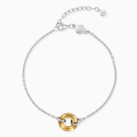 925 Sterling Silver Donut Citrine Bracelet Entwined Beauty Front View