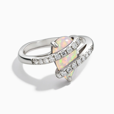 Pear Opal Wrap Ring - Orbit