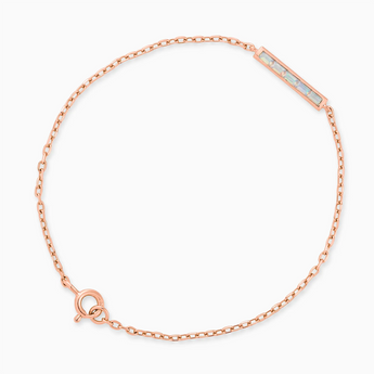 18KT Rose Gold Vermeil Baguette Opal Bar Bracelet - Sleek Horizon Front View