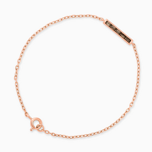 18KT Rose Gold Vermeil Baguette Smoky Quartz Bar Bracelet - Sleek Horizon Front View