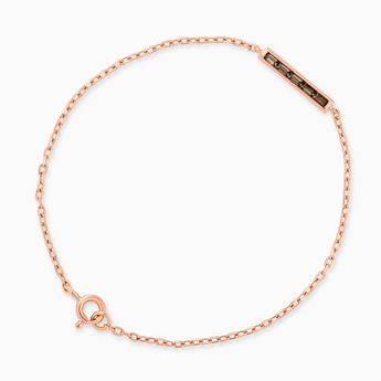 18KT Rose Gold Vermeil Baguette Smoky Quartz Bar Bracelet - Sleek Horizon Front View