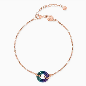 18KT Rose Gold Vermeil Donut Alexandrite Bracelet Entwined Beauty Front View