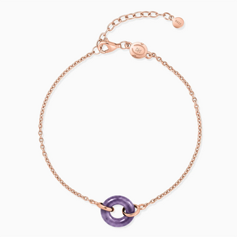 18KT Rose Gold Vermeil Donut Amethyst Bracelet Entwined Beauty Front View
