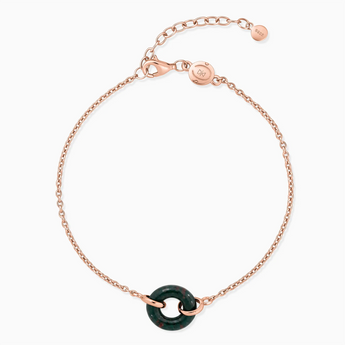 18KT Rose Gold Vermeil Donut Bloodstone Bracelet Entwined Beauty Front View