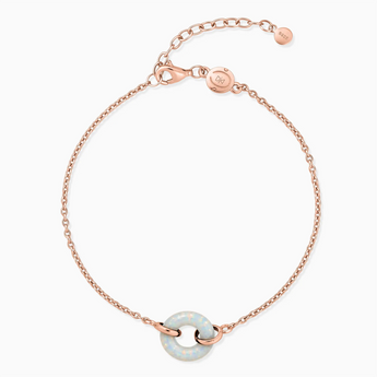 18KT Rose Gold Vermeil Donut Opal Bracelet Entwined Beauty Front View