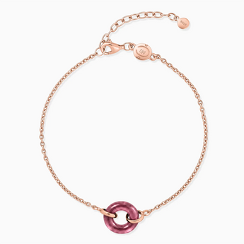 18KT Rose Gold Vermeil Donut Pink Tourmaline Bracelet Entwined Beauty Front View
