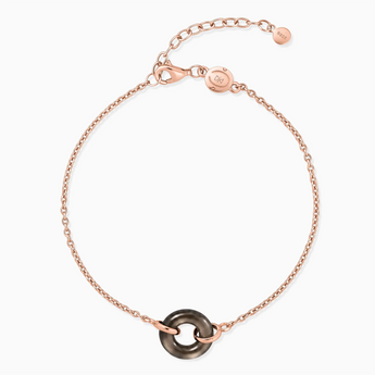 18KT Rose Gold Vermeil Donut Smoky Quartz Bracelet Entwined Beauty Front View