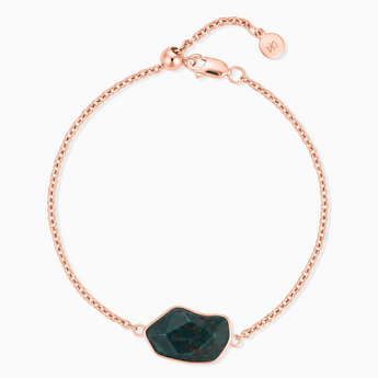 18KT Rose Gold Vermeil Freeform Bloodstone Bezel Bracelet - Wild Crest Front View