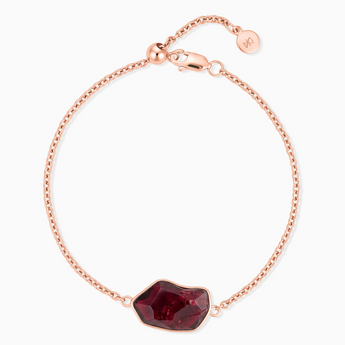 18KT Rose Gold Vermeil Freeform Garnet Bezel Bracelet - Wild Crest Front View