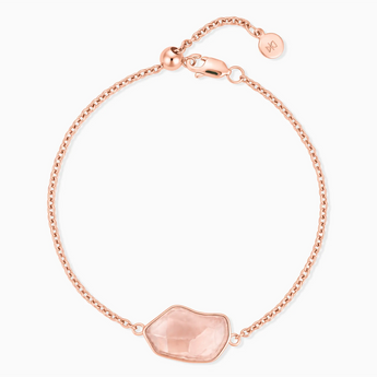 18KT Rose Gold Vermeil Freeform Morganite Bezel Bracelet - Wild Crest Front View