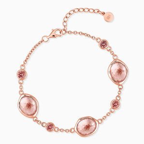 18KT Rose Gold Vermeil Freeform Morganite Bracelet - Luminous Cadences Front View