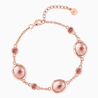 18KT Rose Gold Vermeil Freeform Morganite Bracelet - Luminous Cadences Front View