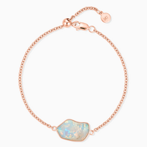 18KT Rose Gold Vermeil Freeform Opal Bezel Bracelet - Wild Crest Front View