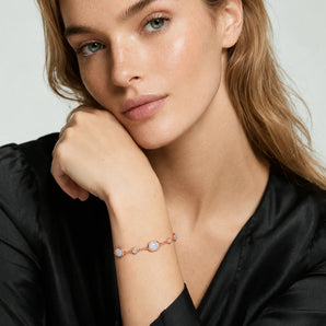18KT Rose Gold Vermeil Freeform Opal Bracelet - Luminous Cadences Model Shot