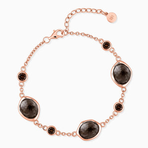 18KT Rose Gold Vermeil Freeform Smoky Quartz Bracelet - Luminous Cadences Front View