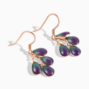 18KT Rose Gold Vermeil Pear Alexandrite Dangle Earrings - Petal Rain Side View