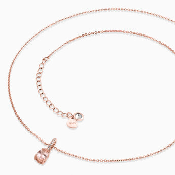 18KT Rose Gold Vermeil Pear Morganite Pendant Necklace - Ocean Tear Side View