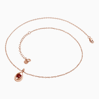 18KT Rose Gold Vermeil Pear Ruby Reversible Necklace - Inner Heart Side View