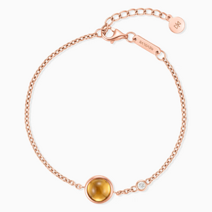 18KT Rose Gold Vermeil Round Citrine Spinner Bracelet - Revolve Front View