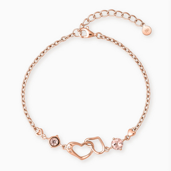18KT Rose Gold Vermeil Round Morganite Heart Infinity Bracelet - Evermore Front View