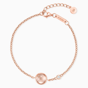 18KT Rose Gold Vermeil Round Morganite Spinner Bracelet - Revolve Front View
