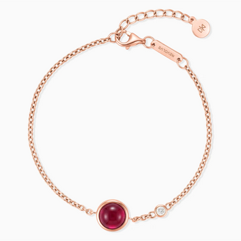 18KT Rose Gold Vermeil Round Ruby Spinner Bracelet - Revolve Front View