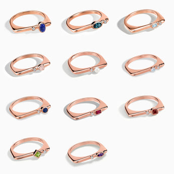 18KT Rose Gold Vermeil Stacking Rings Collection Image