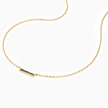18KT Yellow Gold Vermeil Baguette Alexandrite Bar Necklace - Lucid Line Side View
