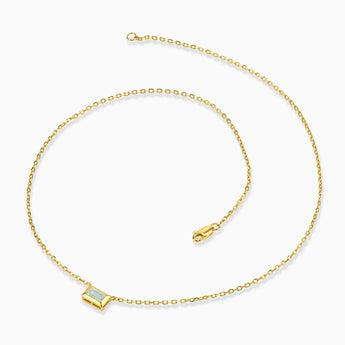 18KT Yellow Gold Vermeil Baguette Opal Bezel Necklace - Axiom Side View