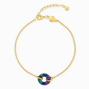 18KT Yellow Gold Vermeil Donut Alexandrite Bracelet Entwined Beauty Front View