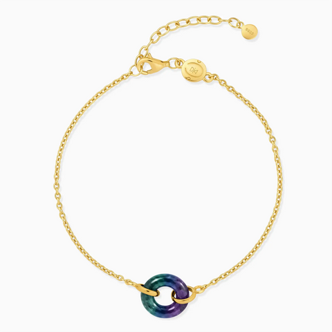 18KT Yellow Gold Vermeil Donut Alexandrite Bracelet Entwined Beauty Front View