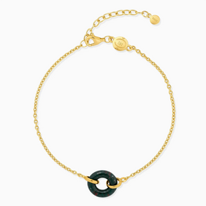 18KT Yellow Gold Vermeil Donut Bloodstone Bracelet Entwined Beauty Front View