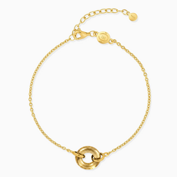 18KT Yellow Gold Vermeil Donut Citrine Bracelet Entwined Beauty Front View