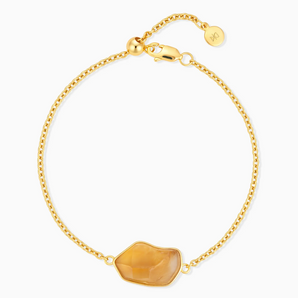 18KT Yellow Gold Vermeil Freeform Citrine Bezel Bracelet - Wild Crest Front View