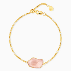 18KT Yellow Gold Vermeil Freeform Morganite Bezel Bracelet - Wild Crest Front View