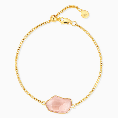 18KT Yellow Gold Vermeil Freeform Morganite Bezel Bracelet - Wild Crest Front View