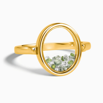 18KT Yellow Gold Vermeil Forest Whisper Dream Shaker Ring - Flux Front View