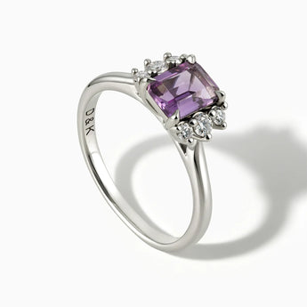 925 Sterling Silver Baguette Amethyst Ring – Seraph Side View