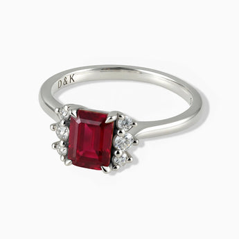 925 Sterling Silver Baguette Ruby Ring – Seraph Front View
