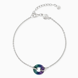 925 Sterling Silver Donut Alexandrite Bracelet Entwined Beauty Front View