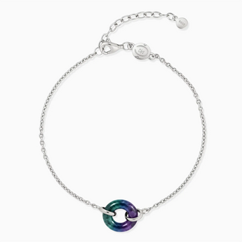 925 Sterling Silver Donut Alexandrite Bracelet Entwined Beauty Front View