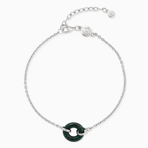 925 Sterling Silver Donut Bloodstone Bracelet Entwined Beauty Front View