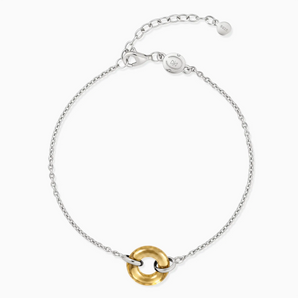 925 Sterling Silver Donut Citrine Bracelet Entwined Beauty Front View