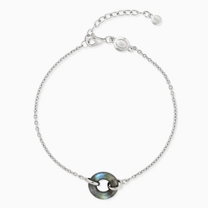 925 Sterling Silver Donut Labradorite Bracelet Entwined Beauty Front View