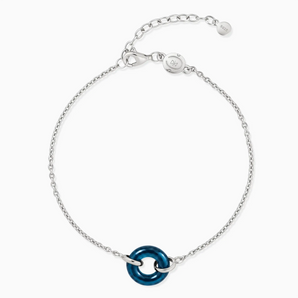 925 Sterling Silver Donut London Blue Topaz Bracelet Entwined Beauty Front View