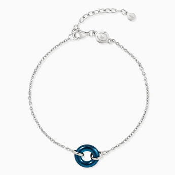 925 Sterling Silver Donut London Blue Topaz Bracelet Entwined Beauty Front View