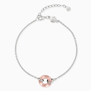 925 Sterling Silver Donut Morganite Bracelet Entwined Beauty Front View