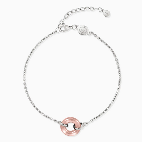 925 Sterling Silver Donut Morganite Bracelet Entwined Beauty Front View