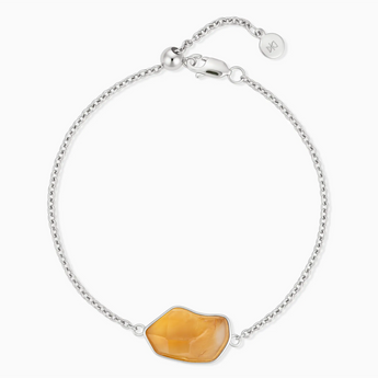 925 Sterling Silver Freeform Citrine Bezel Bracelet - Wild Crest Front View